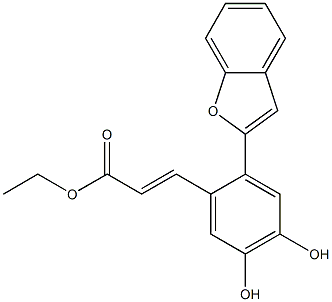 ethyl (E)-3-(2-(benzofuran-2-yl)-4,5-dihydroxyphenyl)acrylate Structure