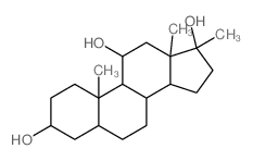 10,13,17-trimethyl-1,2,3,4,5,6,7,8,9,11,12,14,15,16-tetradecahydrocyclopenta[a]phenanthrene-3,11,17-triol structure