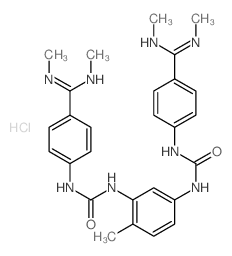 Benzenecarboximidamide,4,4'-[(4-methyl-1,3-phenylene)bis(iminocarbonylimino)]bis[N,N'-dimethyl-,dihydrochloride (9CI) Structure