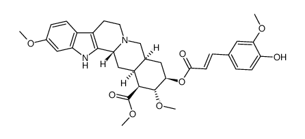 18-[3-(4-hydroxy-3-methoxy-phenyl)-acryloyloxy]-11,17-dimethoxy-yohimbane-16-carboxylic acid methyl ester Structure