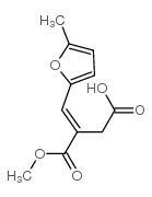 (E)-3-(甲氧基羰基)-4-(5-甲基呋喃-2-基)-3-丁烯酸结构式