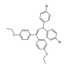 4,4'-(3,3-bis(4-bromophenyl)prop-1-ene-1,1-diyl)bis(ethoxybenzene)结构式