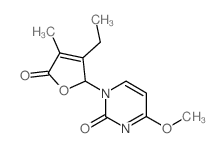 2(1H)-Pyrimidinone,1-(3-ethyl-2,5-dihydro-4-methyl-5-oxo-2-furanyl)-4-methoxy-结构式
