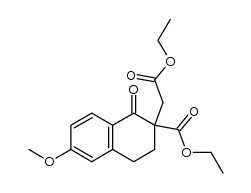 6-methoxy-2-ethoxycarbonyl-2-(ethoxycarbonylmethyl)-1-tetralone结构式