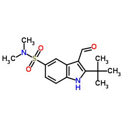 3-Formyl-N,N-dimethyl-2-(2-methyl-2-propanyl)-1H-indole-5-sulfonamide结构式