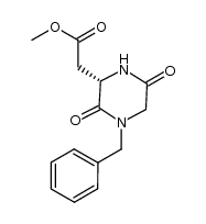(S)-(4-benzyl-3,6-dioxopiperazin-2-yl) acetic acid methyl ester结构式