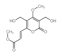 methyl (E)-3-[3,5-bis(hydroxymethyl)-4-methoxy-6-oxo-pyran-2-yl]prop-2-enoate结构式
