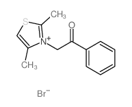 Thiazolium,2,4-dimethyl-3-(2-oxo-2-phenylethyl)-, bromide (1:1) Structure