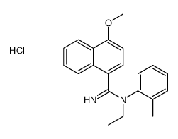 ethyl-(4-methoxynaphthalene-1-carboximidoyl)-(2-methylphenyl)azanium,chloride Structure