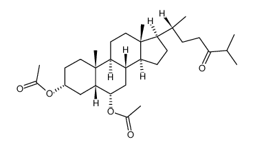 3α,6α-dihydroxy-5β-cholestan-24-one diacetate结构式