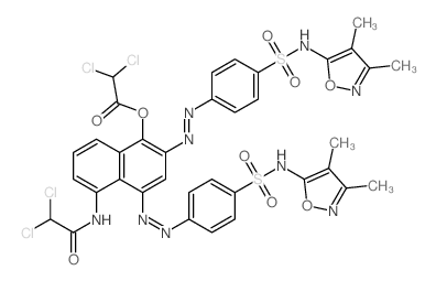 [5-[(2,2-dichloroacetyl)amino]-2,4-bis[[4-[(3,4-dimethyloxazol-5-yl)sulfamoyl]phenyl]diazenyl]naphthalen-1-yl] 2,2-dichloroacetate Structure