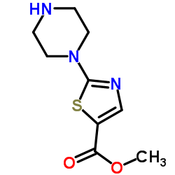 2-PIPERAZIN-1-YL-THIAZOLE-5-CARBOXYLIC ACID METHYL ESTER Structure