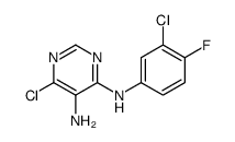 4,5-Pyrimidinediamine, 6-chloro-N4-(3-chloro-4-fluorophenyl)结构式