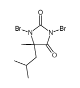 1,3-dibromo-5-methyl-5-(2-methylpropyl)imidazolidine-2,4-dione Structure