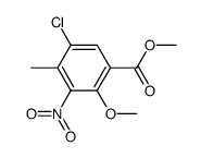 5-chloro-2-methoxy-4-methyl-3-nitrobenzoic acid methyl ester结构式