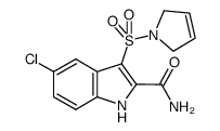 5-chloro-3-(2,5-dihydro-1H-pyrrol-1-ylsulfonyl)-1H-indole-2-carboxamide结构式
