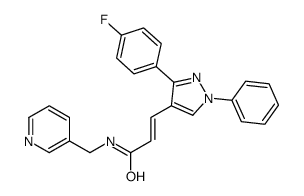 (E)-3-[3-(4-fluorophenyl)-1-phenylpyrazol-4-yl]-N-(pyridin-3-ylmethyl)prop-2-enamide Structure
