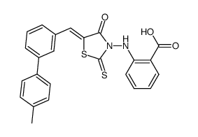 2-{5-[1-(4'-methylbiphenyl-3-yl)methylidene]-4-oxo-2-thioxothiazolidin-3-ylamino}benzoic acid结构式