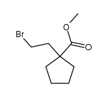 1-(2-bromoethyl) cyclopentanecarboxylic acid methyl ester结构式