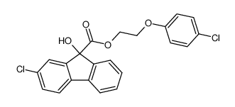 2-Chloro-9-hydroxy-9H-fluorene-9-carboxylic acid 2-(4-chloro-phenoxy)-ethyl ester结构式