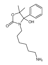 3-(6-aminohexyl)-4-hydroxy-5,5-dimethyl-4-phenyl-1,3-oxazolidin-2-one Structure