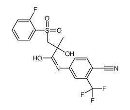 N-(4-氰基-3-(三氟甲基)苯基)-3-((2-氟苯基)磺酰基)-2-羟基-2-甲基丙酰胺结构式