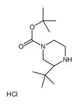 (R)-3-(叔丁基)哌嗪-1-甲酸叔丁酯结构式