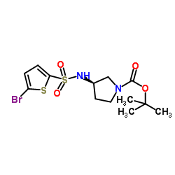(R)-3-(5-Bromo-thiophene-2-sulfonylamino)-pyrrolidine-1-carboxylic acid tert-butyl ester Structure