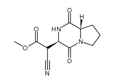 (3R,6S,1'RS)-3-(methoxycarbonylcyanomethyl)-1,6-trimethylene-2,5-piperazinedione结构式