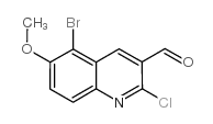 5-溴-2-氯-6-甲氧基喹啉-3-羧醛结构式