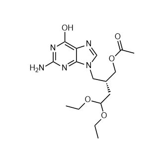 (R)-2-((2-amino-6-hydroxy-9H-purin-9-yl)methyl)-4,4-diethoxybutyl acetate Structure