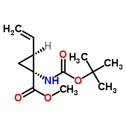 (1R,2S)-1-[[(1,1-二甲基乙氧基)羰基]氨基]-2-乙烯基-环丙烷羧酸甲酯结构式