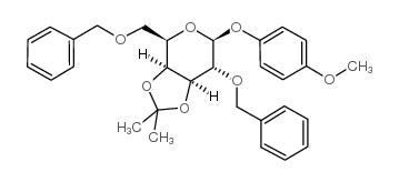 4-甲氧苯基2,6-二-O-苄基-3,4-O-异亚丙基-β-D-吡喃半乳糖苷结构式