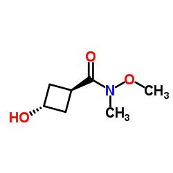 Cyclobutanecarboxamide, 3-hydroxy-N-methoxy-N-methyl-, trans- (9CI) Structure