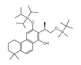 3-((S)-1-((tert-butyldimethylsilyl)oxy)-2-propyl)-7,7-dimethyl-4-hydroxy-2-((triisopropylsilyl)oxy)-7,8,9,10-tetrahydrophenanthrene结构式