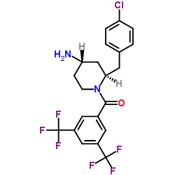 4-Piperidinamine, 1-[3,5-bis(trifluoromethyl)benzoyl]-2-[(4-chlorophenyl)Methyl]-, (2R,4S)- (9CI) Structure