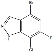 4-溴-7-氯-6-氟-1H-吲唑结构式