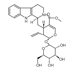 (4S)-4β-[[(1R)-1,2,3,4-Tetrahydro-β-carboline-1β-yl]methyl]-5β-ethenyl-6α-(β-D-glucopyranosyloxy)-5,6-dihydro-4H-pyran-3-carboxylic acid methyl ester结构式