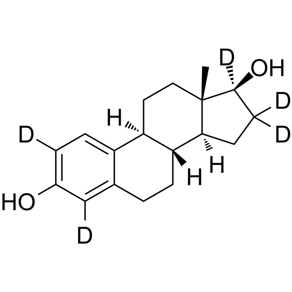 17β-雌二醇-2,4,16,16,17-d5结构式