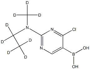 2-(Methylethylamino-d8)-4-chloropyrimidine-5-boronic acid Structure