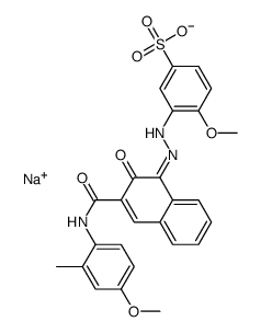 sodium 3-[[2-hydroxy-3-[(4-methoxy-o-tolyl)carbamoyl]-1-naphthyl]azo]-4-methoxybenzenesulphonate结构式