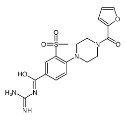 N-(diaminomethylidene)-4-[4-(furan-2-carbonyl)piperazin-1-yl]-3-methylsulfonylbenzamide Structure