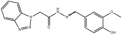(E)-2-(1H-benzo[d][1,2,3]triazol-1-yl)-N-(4-hydroxy-3-methoxybenzylidene)acetohydrazide Structure