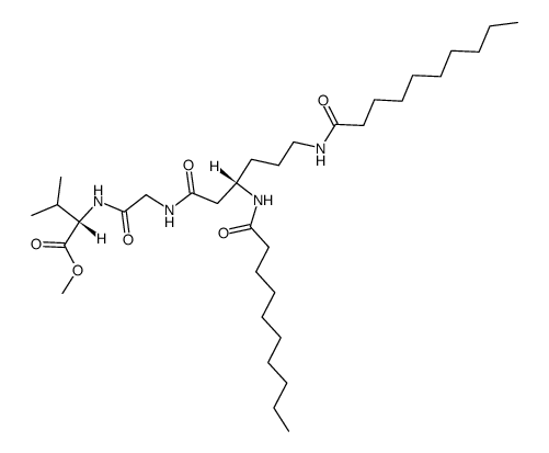 Valine, N-[N-[L-3,6-bis(decanamido)hexanoyl]glycyl]-, methyl ester Structure