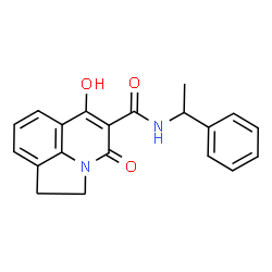 6-Hydroxy-4-oxo-N-(1-phenylethyl)-1,2-dihydro-4H-pyrrolo[3,2,1-ij]quinoline-5-carboxamide Structure