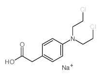 Benzeneacetic acid,4-[bis(2-chloroethyl)amino]-, sodium salt (1:1) structure