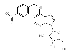 Adenosine, N-((4-nitrophenyl)methyl)- Structure