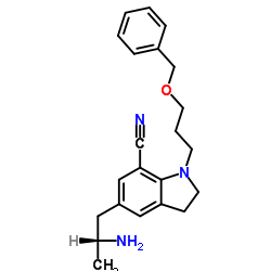 5-[(2R)-2-氨基丙基]-2,3-二氢-1-[3-(苄氧基)丙基]-1H-吲哚-7-腈结构式