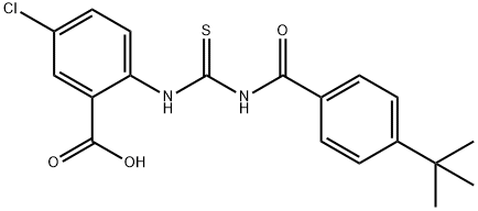 5-chloro-2-[[[[4-(1,1-dimethylethyl)benzoyl]amino]thioxomethyl]amino]-benzoic acid结构式