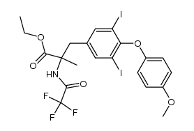 N-Trifluoracetyl-3-[3,5-diiod-4-(4-methoxy-phenoxy)-phenyl]-2-methyl-alanin-aethylester结构式